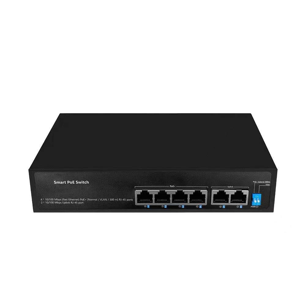 Smart Poe Switch 4+2 Порта Enki Ai42 [Черный] фото 0