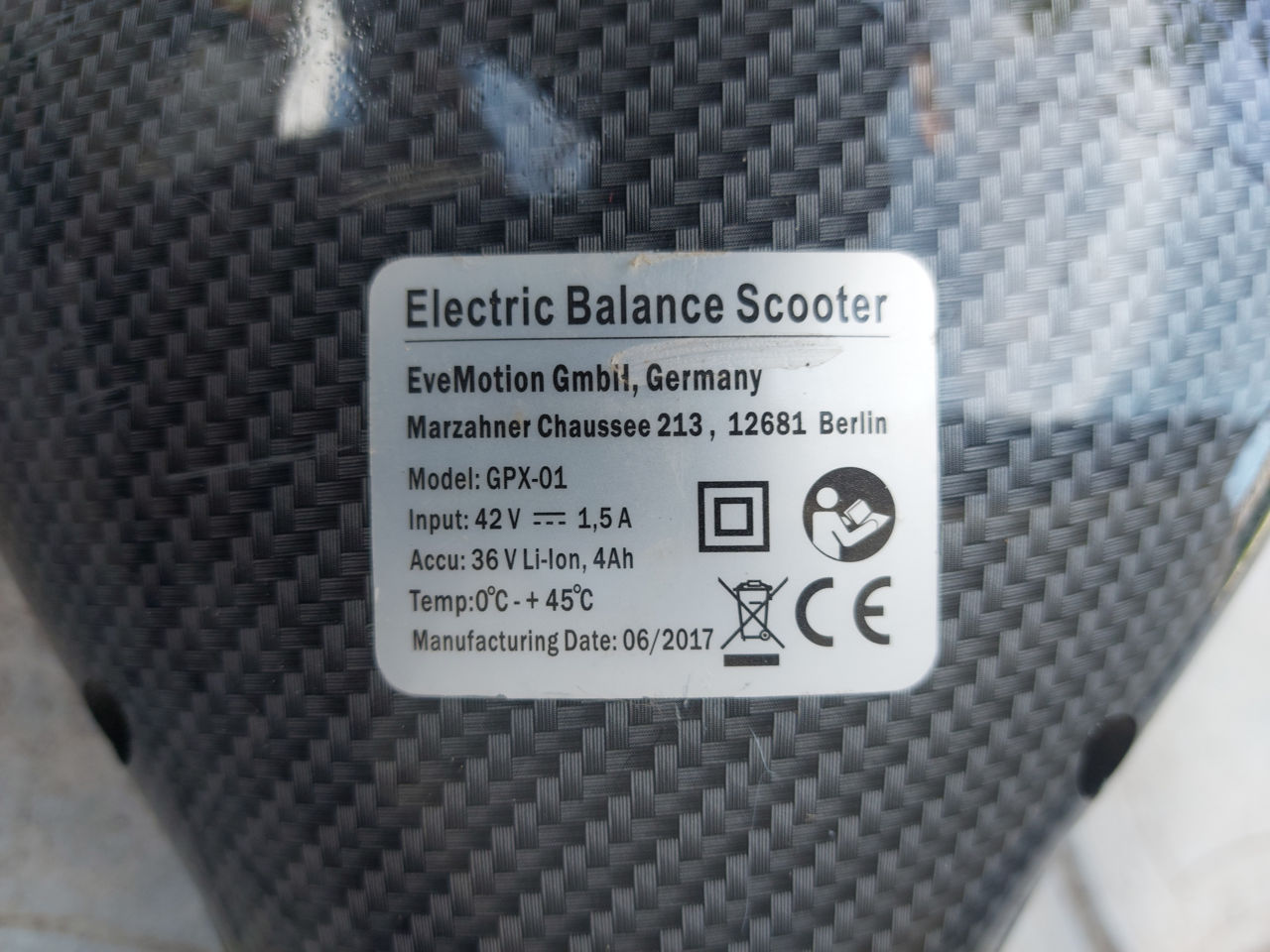 Electric balance scooter gpx 01 foto 1