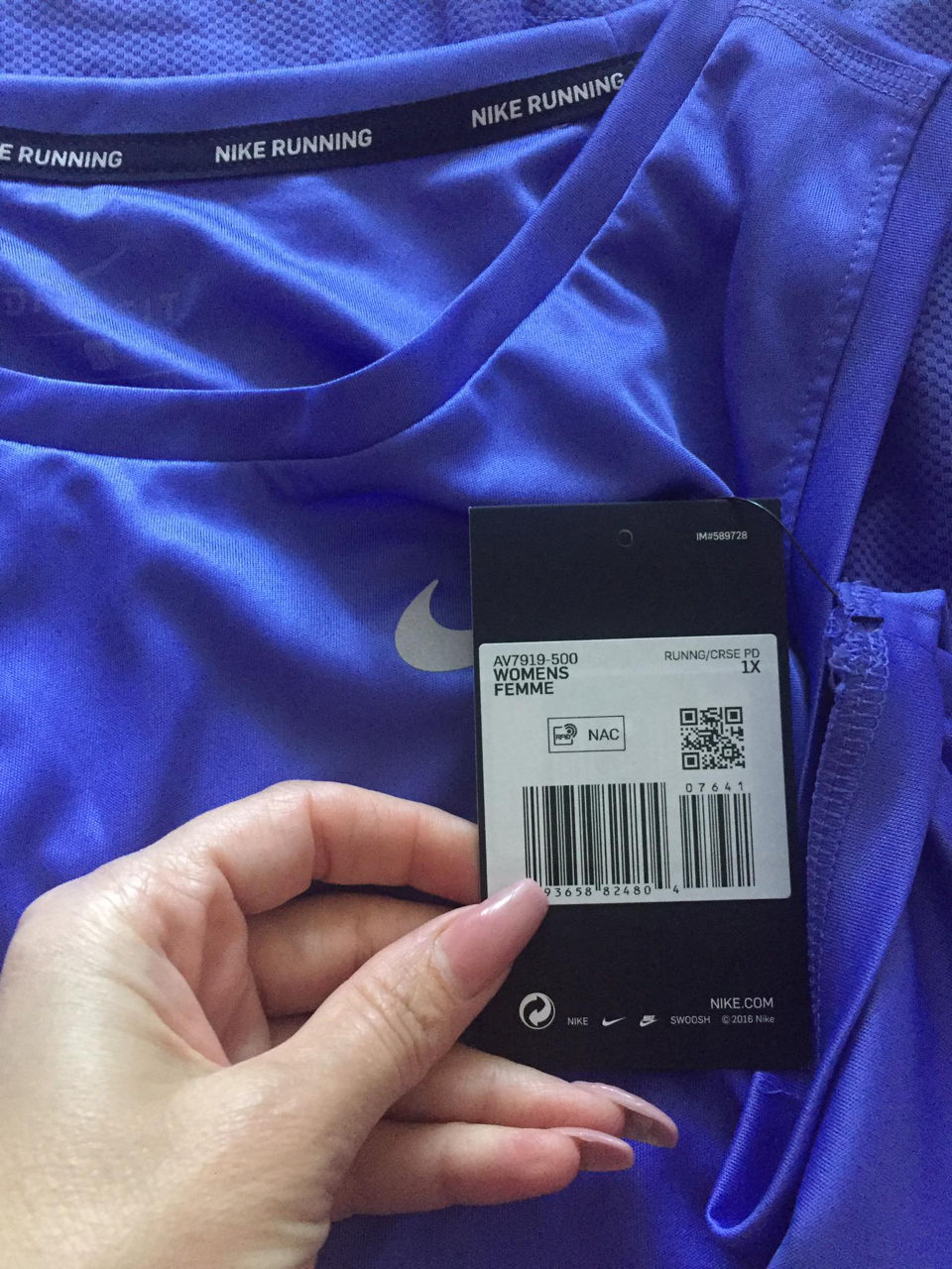 Maiou Nike pt femei ! Nou! Nike Miler Women's Running Tank Blue Av7919-500 фото 4