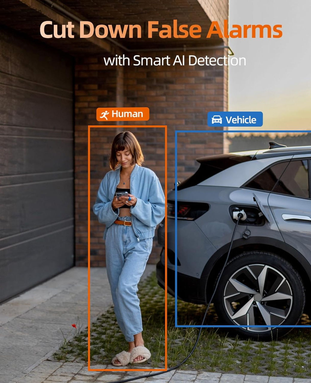 Cameră de securitate Napcat 4MP cu reflectoare, Camere WiFi pentru exterior pentru securitatea casei foto 6