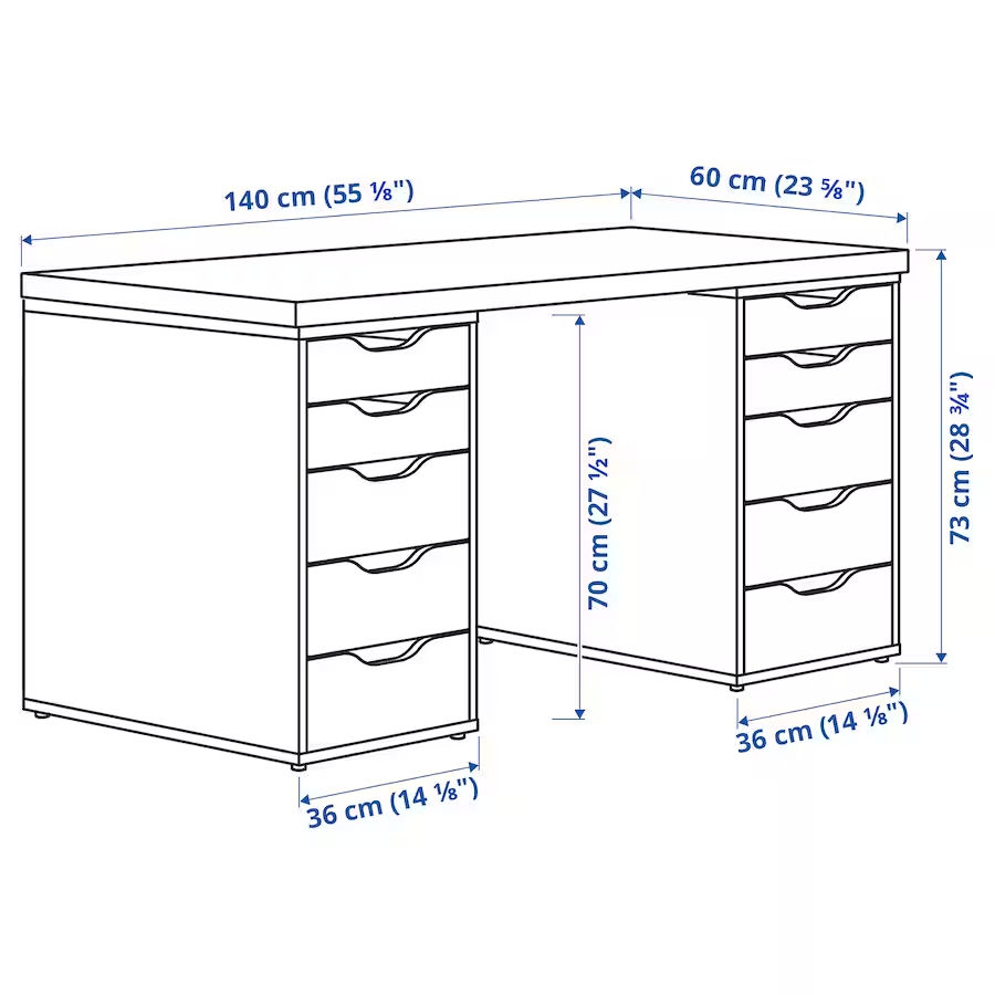 Masă modernă IKEA Lagkapten 140x60 foto 3