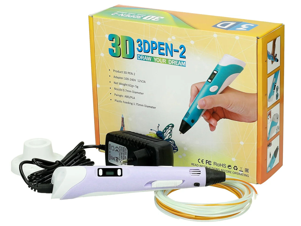 3D ручкa с LCD дисплеем 3D Pen-2 c LCD дисплеем (2 поколение)