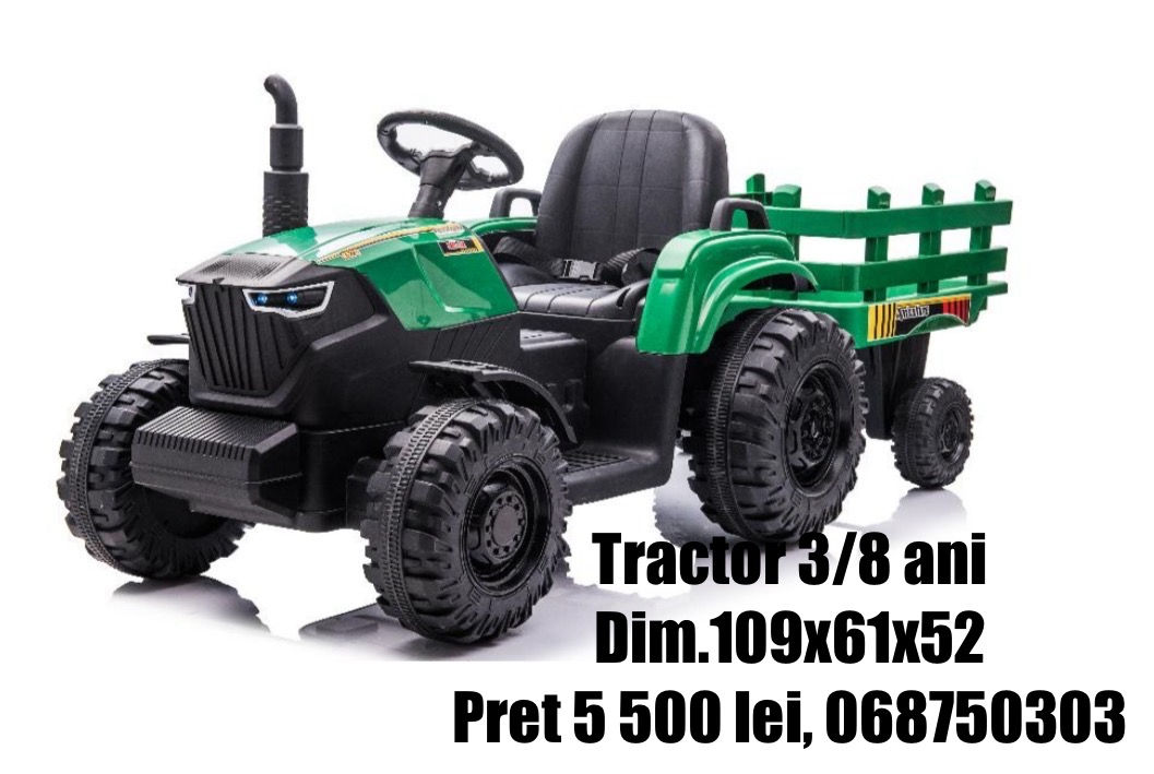 Tractor electric de la 3 la 8 ani , roti moi, scaune piele foto 2