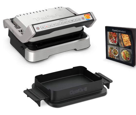 Gratar electric tefal optigrill 4in1 gc774d30,2100W, 9 programe de gatire automate, tava pentru cupt foto 1