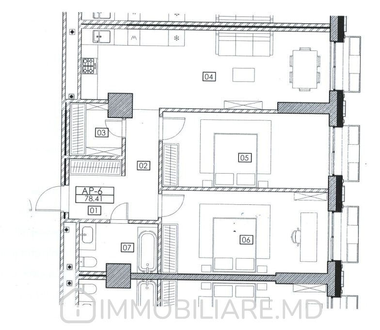 Apartament cu 2 camere, 78 m², Râșcani, Chișinău foto 1