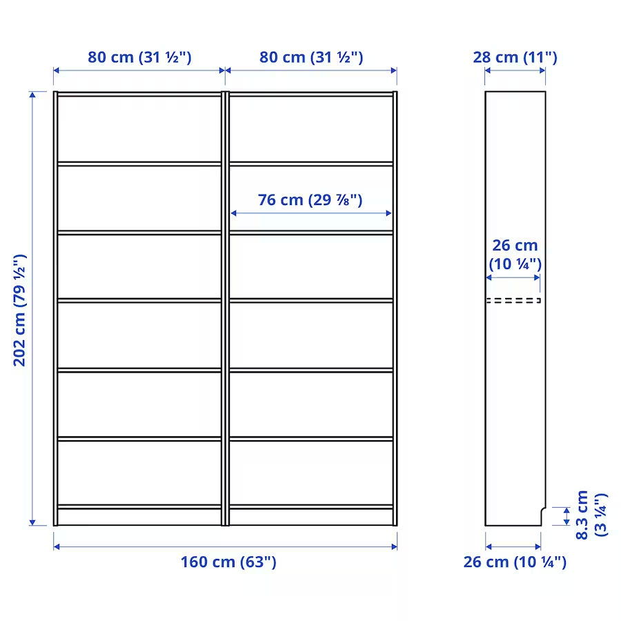 Etajeră-bibliotecă IKEA Billy 160x28x202 - Livrare în toată Moldova! Credit 0% foto 2