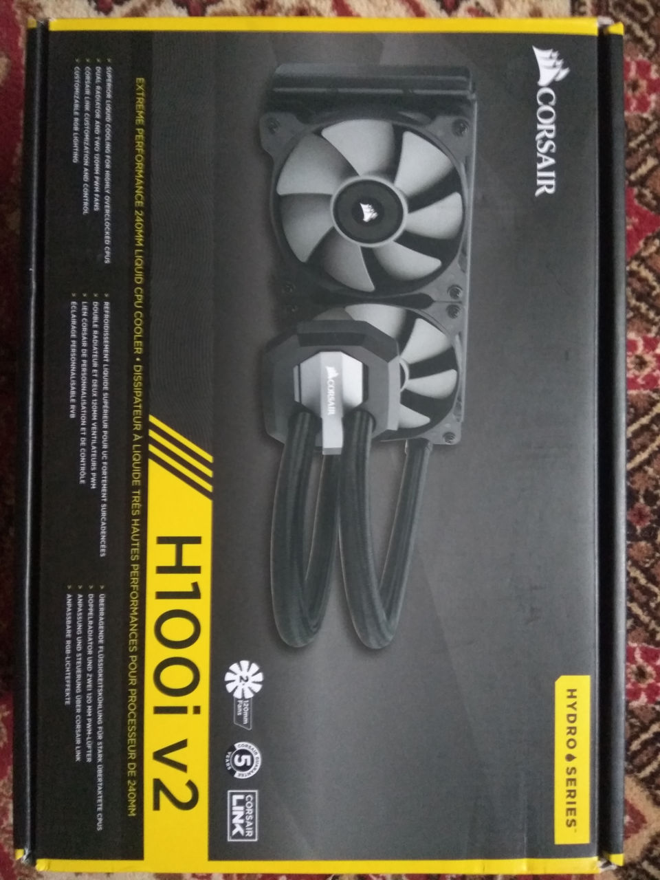 Система охлаждения Corsair H100I V2 c креплениями для процессоров AMD AM4 фото 0