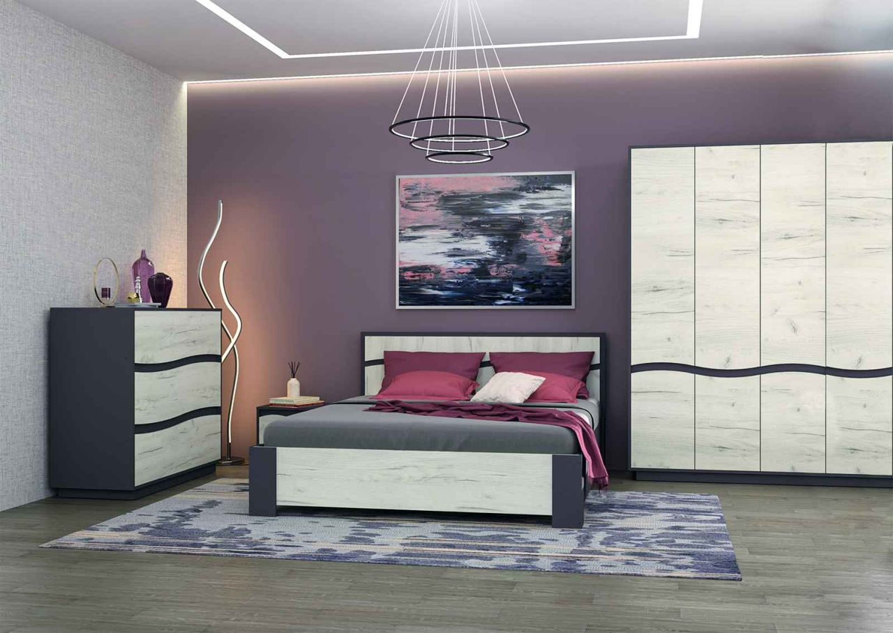 Dormitor yasen geneva grafit + saltea salt confort clasic 160x200 foto 0