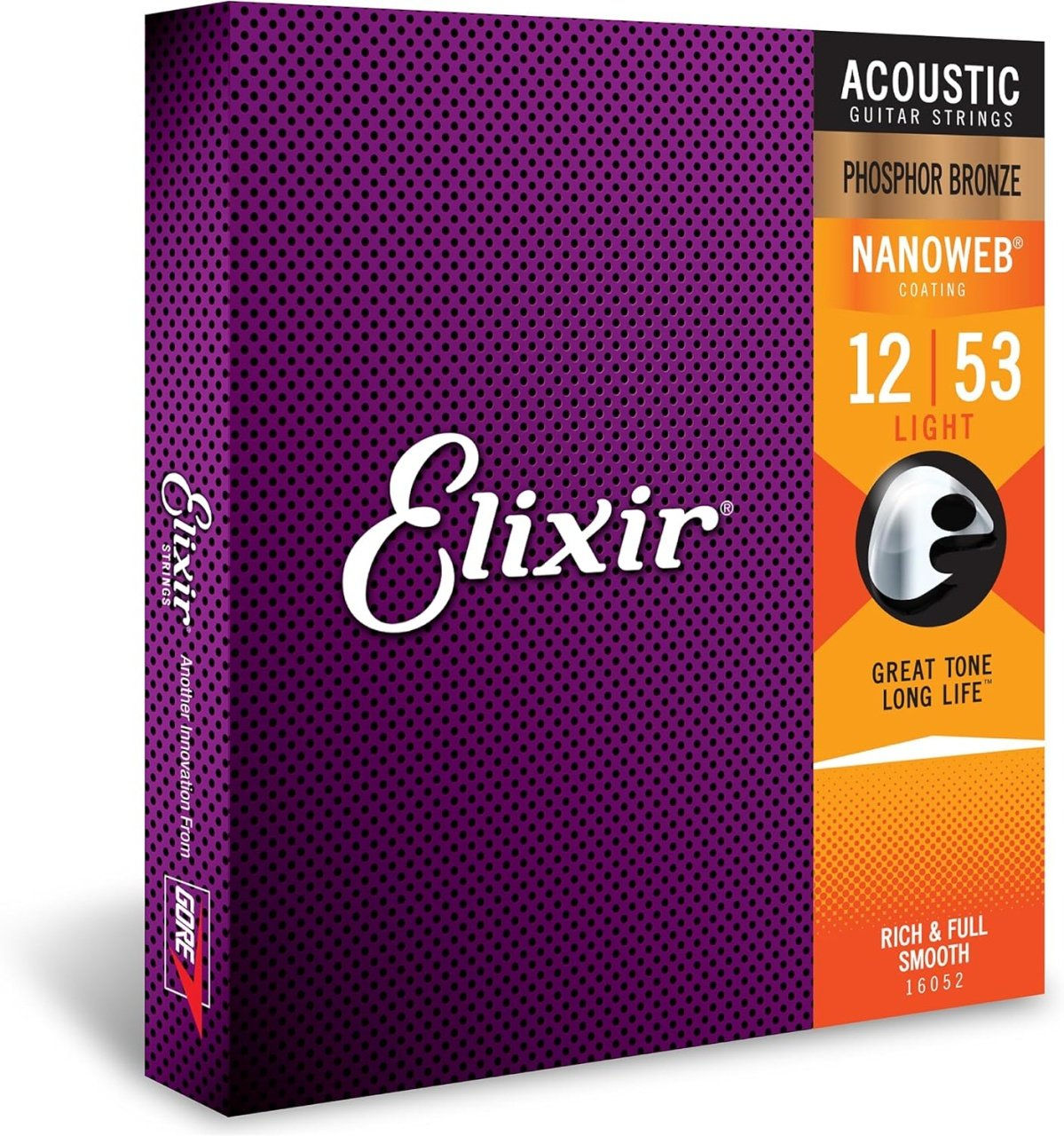 Набор струн для акустической гитары Elixir 16052, 12–53 Light, Phosphor Bronze, nanoweb | MusicShop фото 0