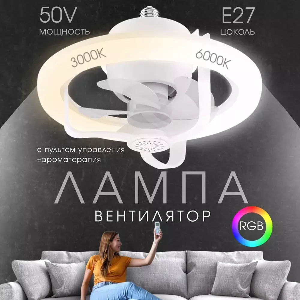 Lustră ventilator led  cu telecomandă  foto 1