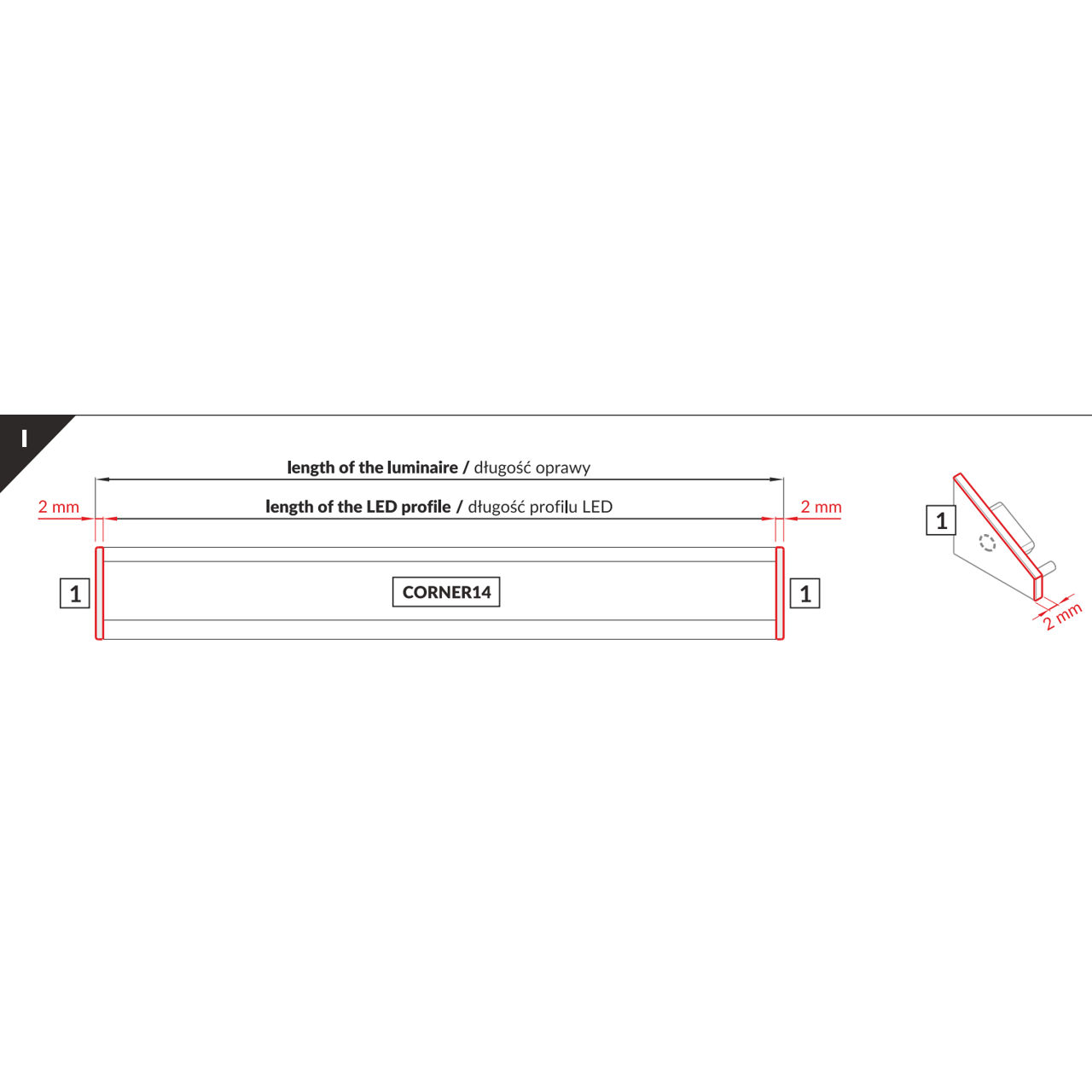 Profil din aluminiu de colt corner 14 pentru banda led - anodizat 2 metri - set complet descriere pr foto 3