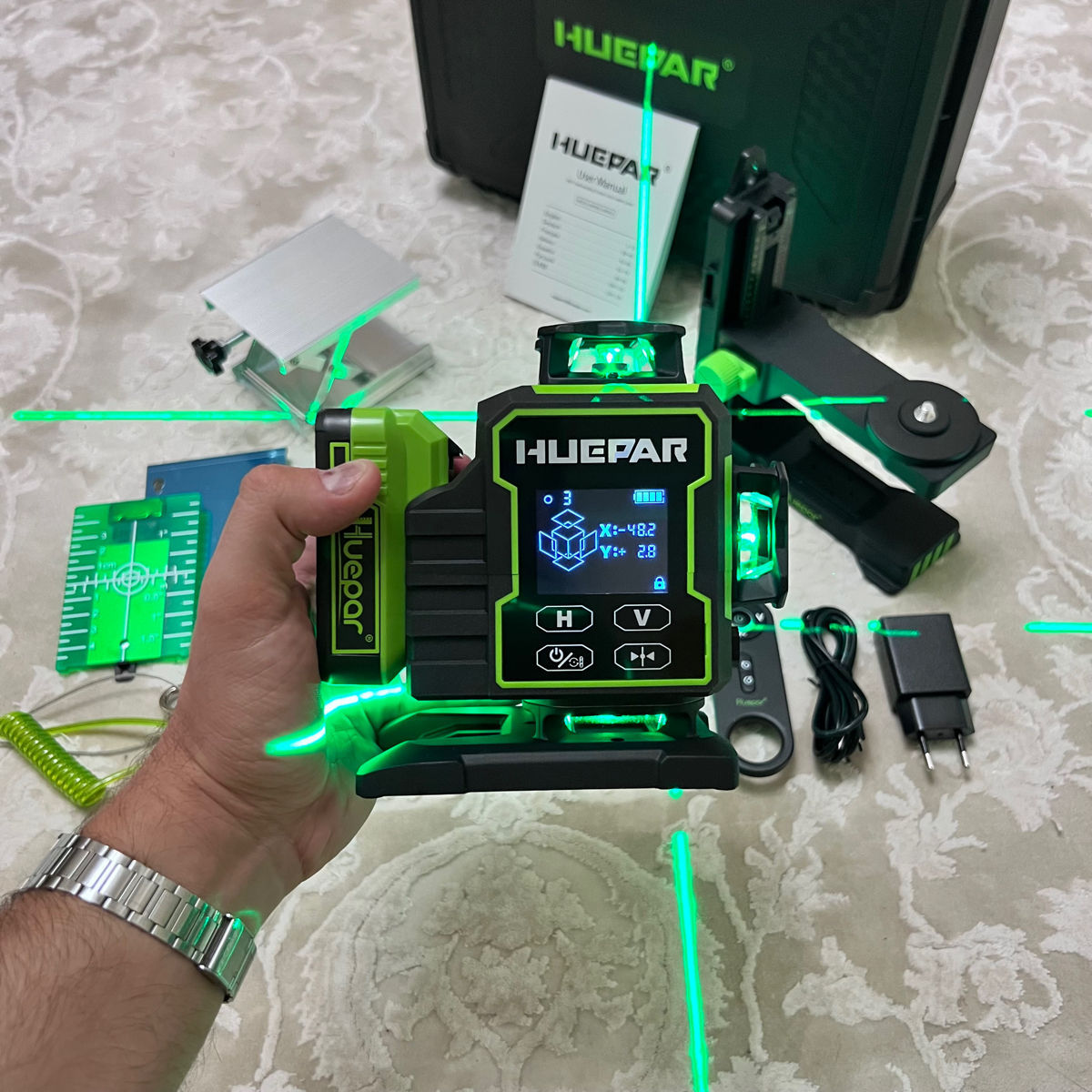 Laser Huepar W04CG 4D 16 linii + magnet Pro + bluetooth + garantie + livrare gratis foto 4