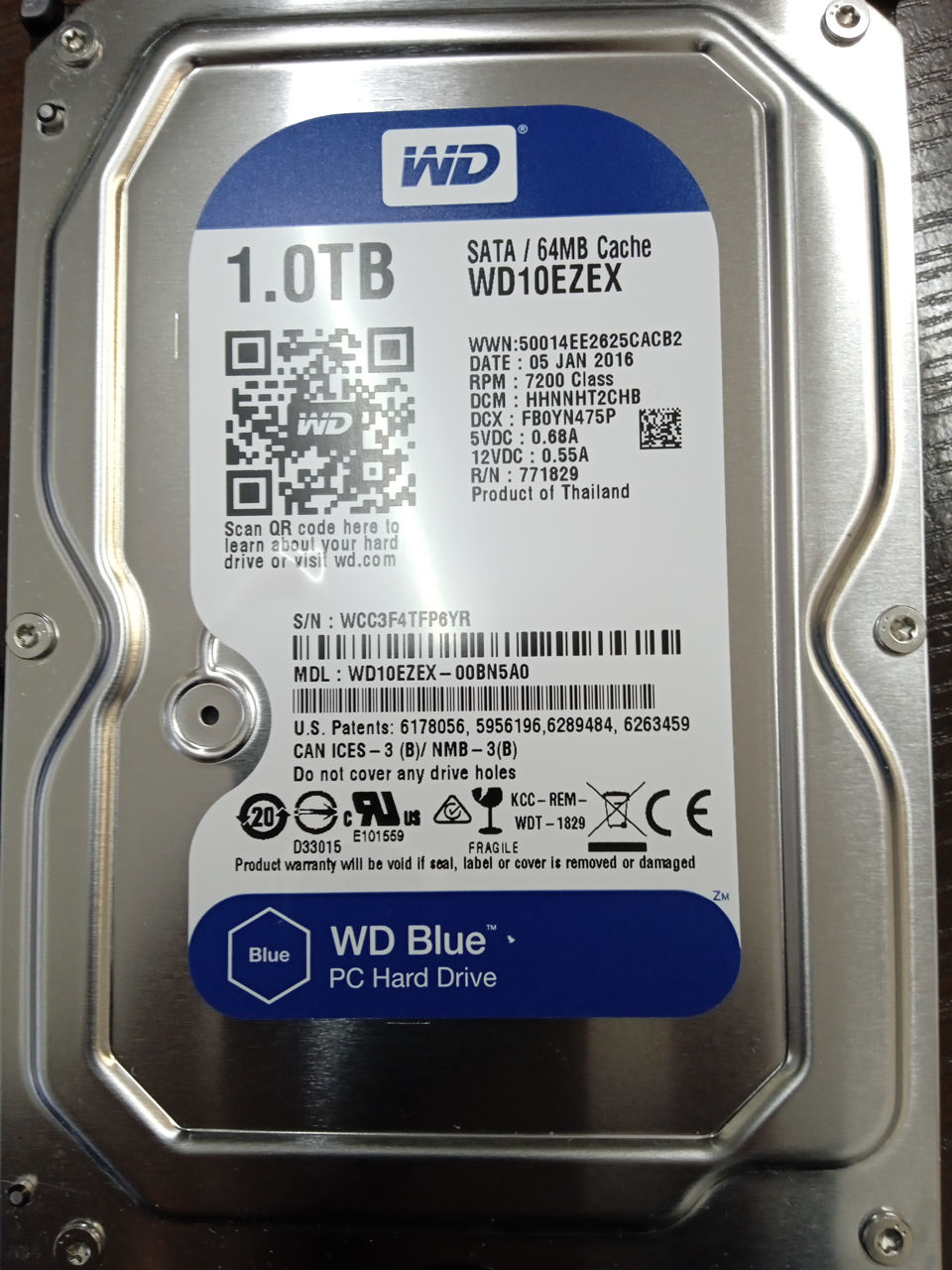 WD Blue WD10EZEX HDD 1TB - 470 Лей