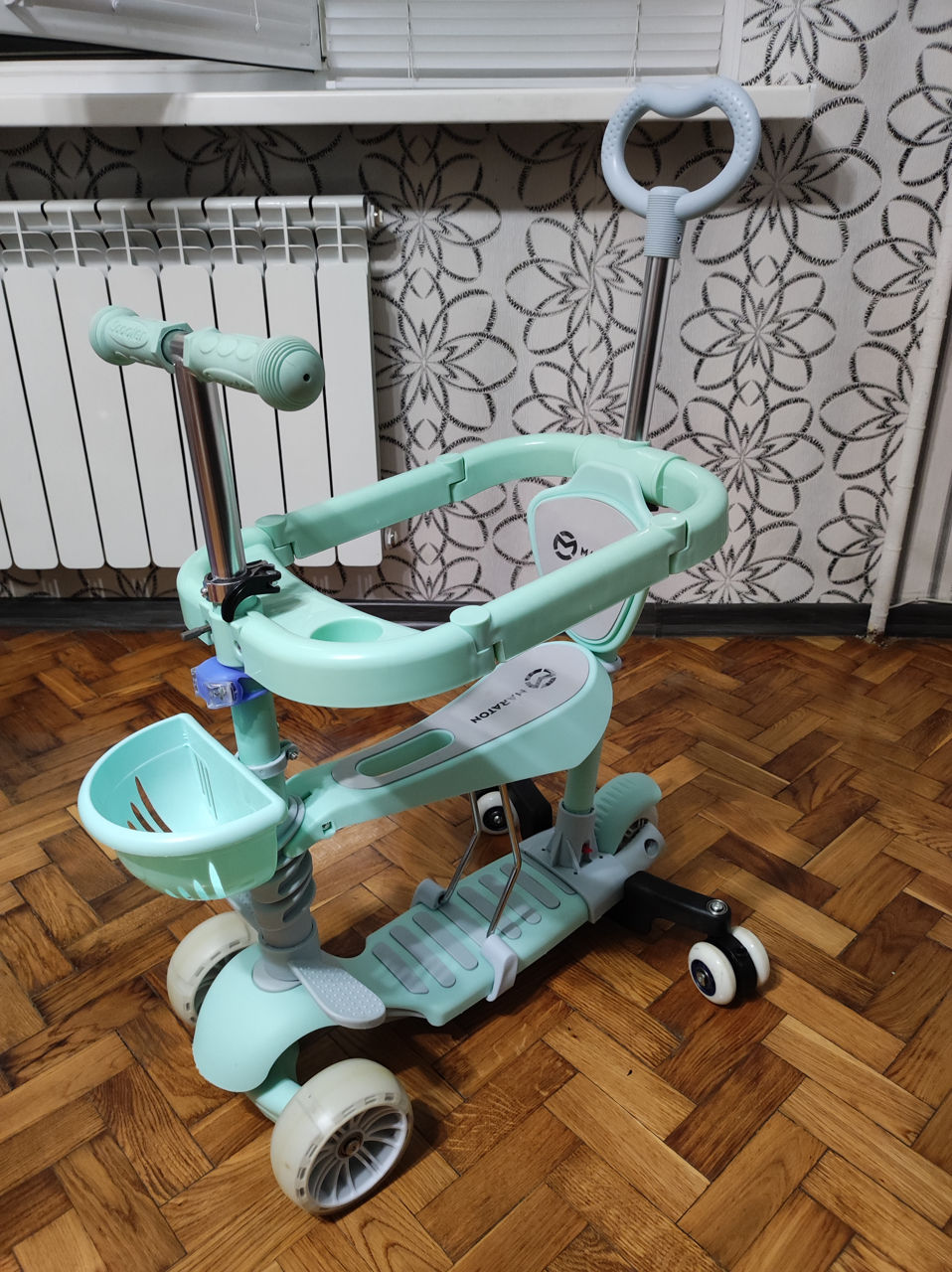 Самокат Maraton Sigma Детский 5в1 с бортиком и родительской ручкой