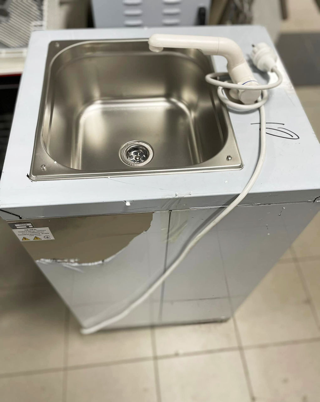 Lavoar autonom din inox 440x500x960 mm, pentru comert stradal, fast-food foto 0