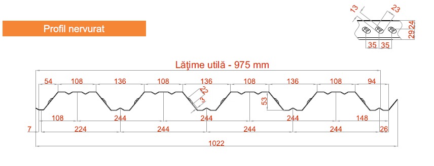 Profile zincate. Tabla cu cuta inalta autoportanta. foto 5