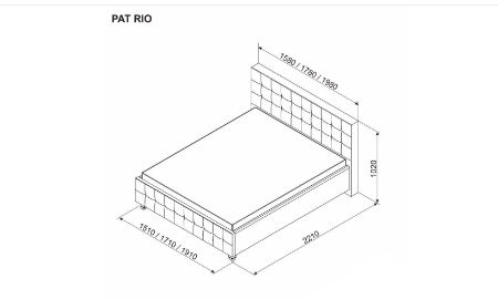 Pat tapițat Ambianta Rio 1.6 m grafit + saltea Salt Confort clasic 160x200..super preț foto 3