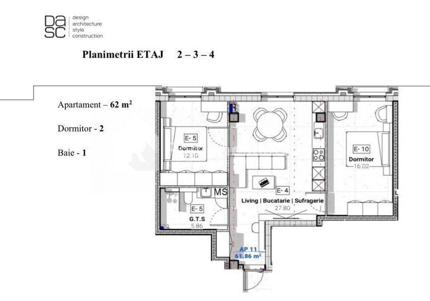 Apartament cu 2 camere, 62 m², Buiucani, Chișinău foto 2