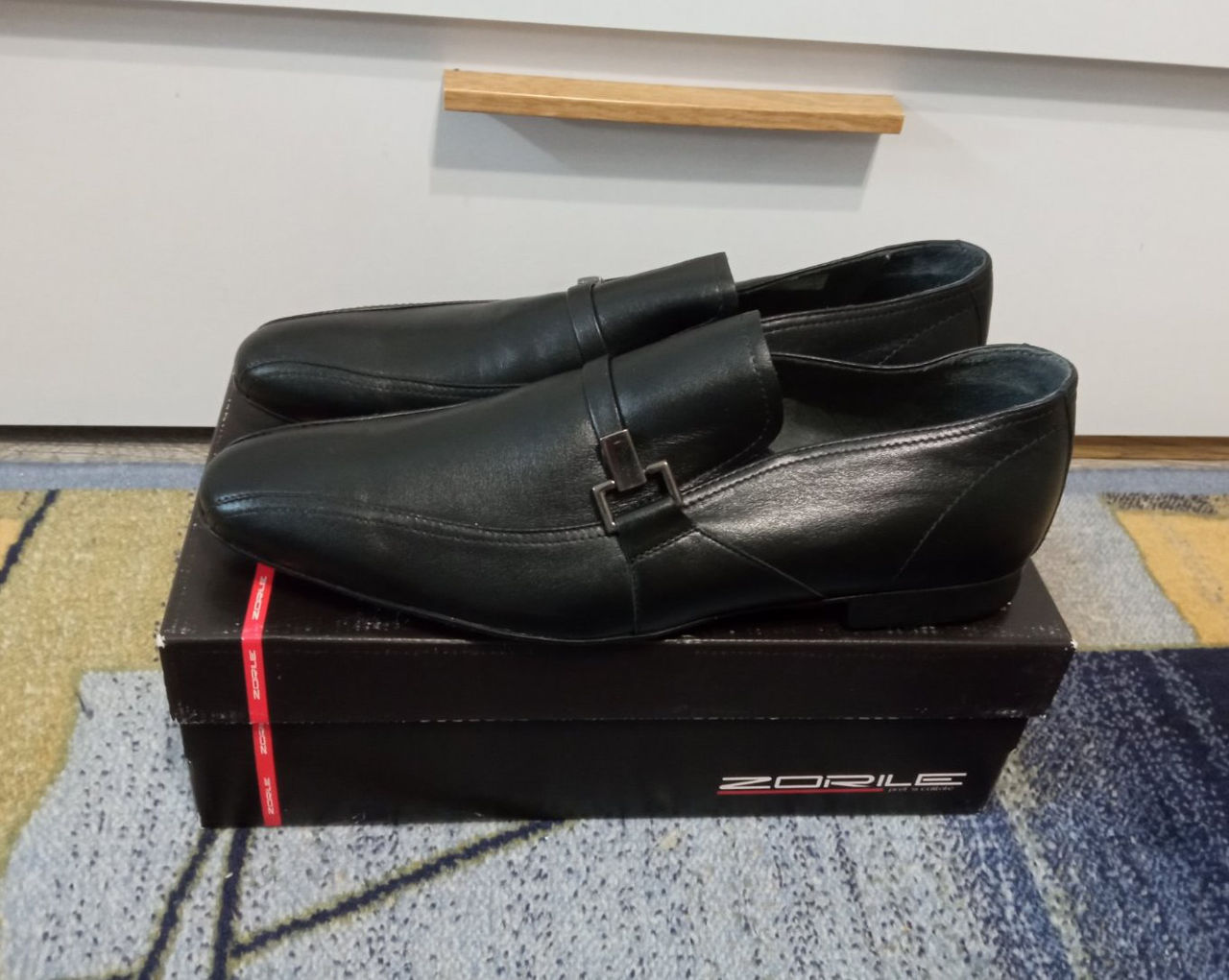 Pantofi noi din piele naturala pentru barbati (Zorile). Новые мужские туфли. M.44 фото 3