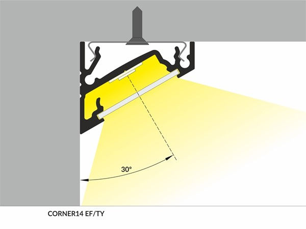 Profil din aluminiu de colt corner 14 pentru banda led - anodizat 2 metri - set complet descriere pr foto 10