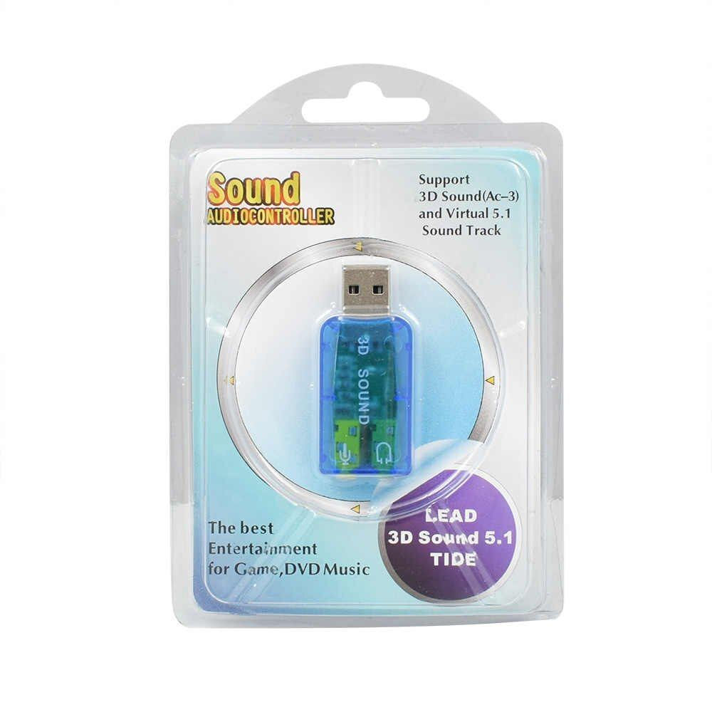 Виртуальная звуковая карта 5,1 3D энтернал USB аудио контроллер USB 2,0 до 3,5 мм разъем для наушник foto 1