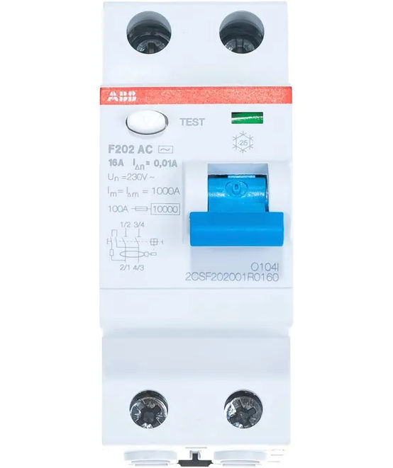 Întrerupător de curent rezidual RCD ABB F202 AC 16/0,01 2CSF202001R0160 Protecție împotriva curentul foto 6