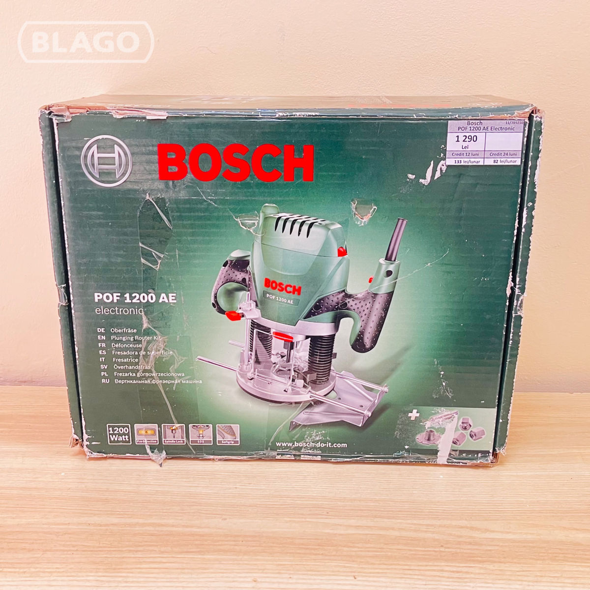 Вертикальные фрезерные машины Bosch POF 1200 AE Electronic 1290 lei