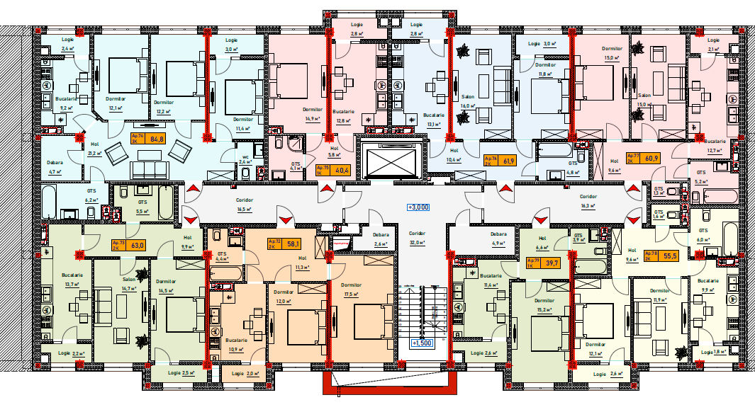 Apartament cu 2 camere, 63 m², Durlești, Chișinău foto 4