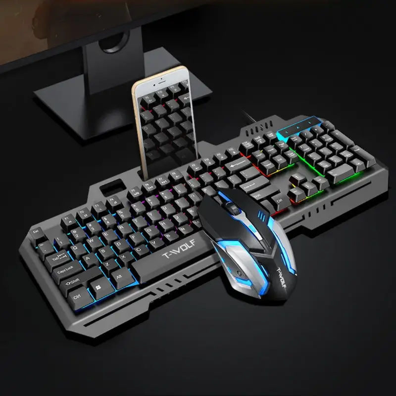 Клавиатуры и мыши T-wolf Thunderwolf TF600 Gaming с подсветкой - черный англиская версия foto 0