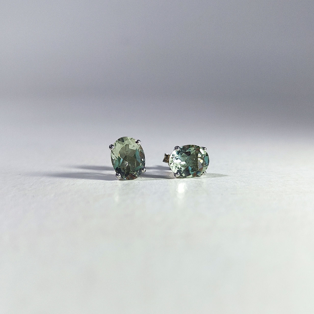 Cercei tip argint 925 cu Ametist Verde 4 carate. Argint 925 STS foto 8