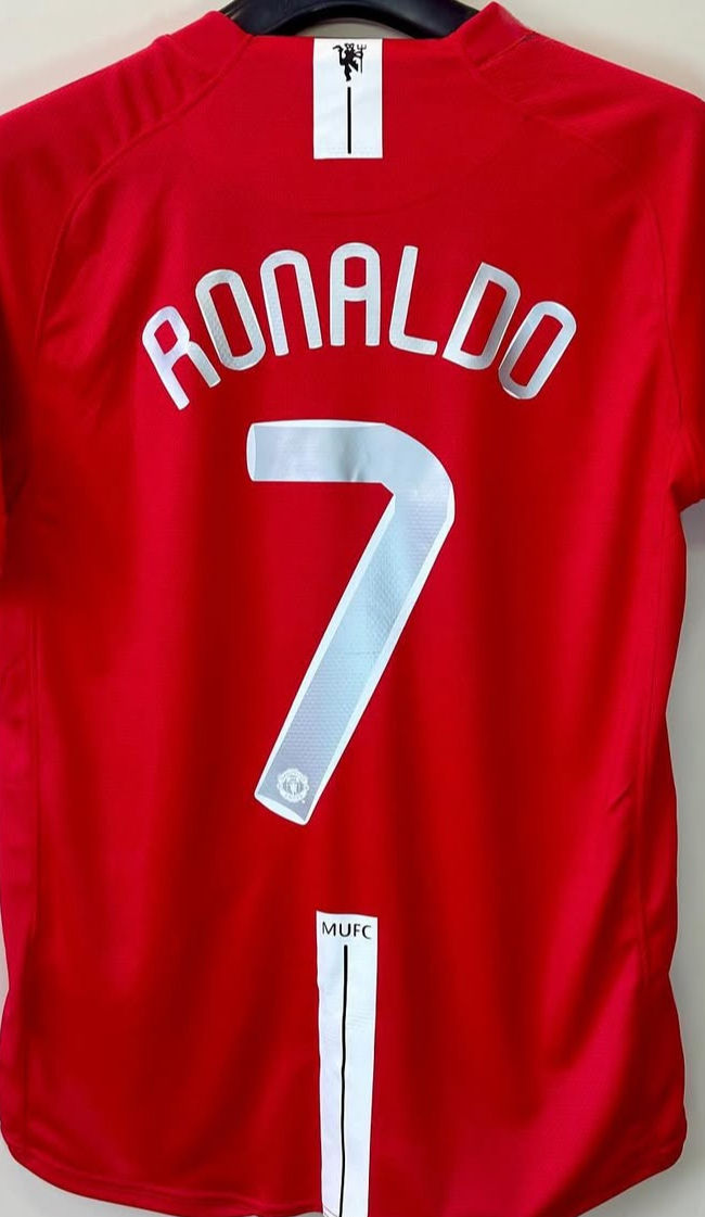 Nike long sleeve ronaldo football kit forma de fotbal manchester united 2008 foto 1