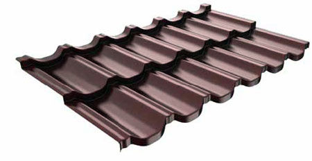 Tigla metalica 0.53mm flamenco 165 lei/modul 8017 mat, zink 275g/m2 фото 0