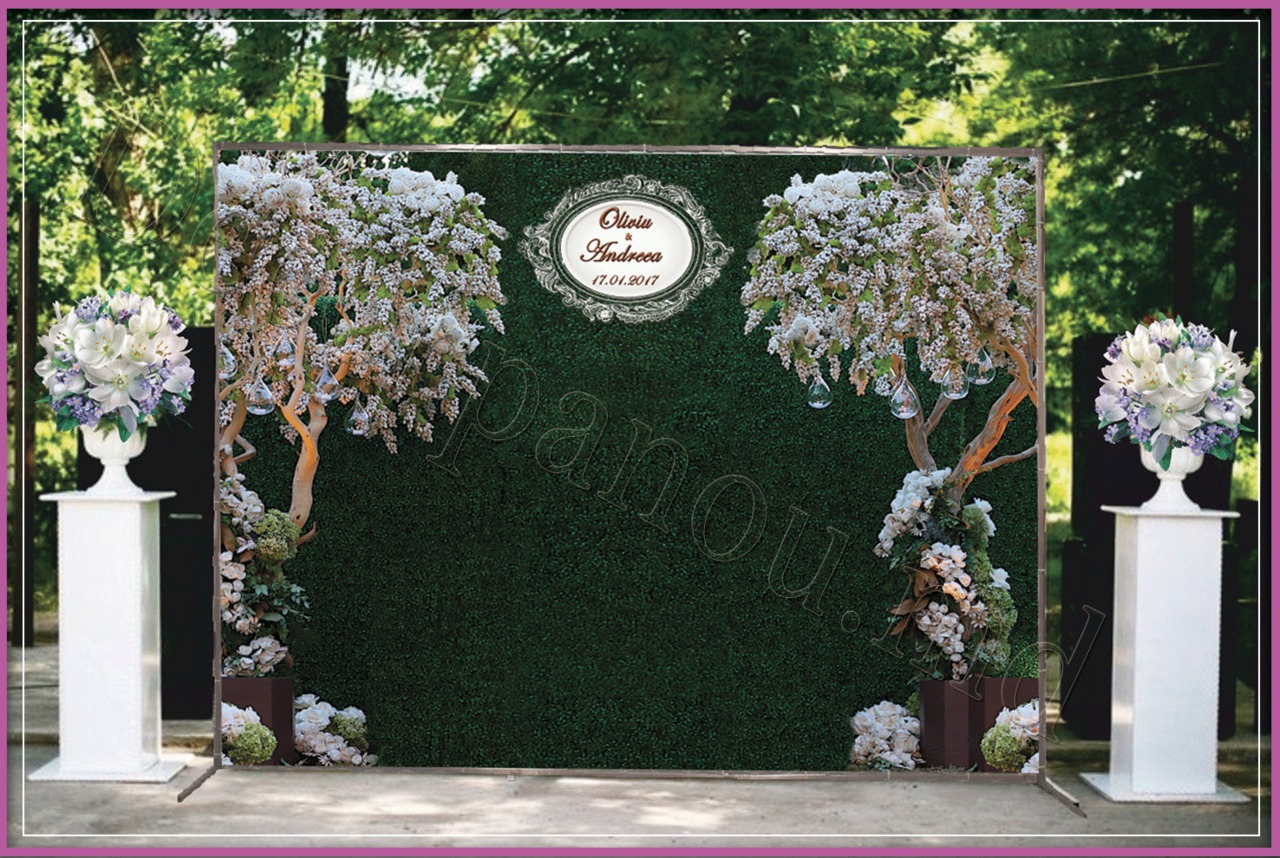 Decor cu panou foto , fotopanou , fotostand la nunta , cumatrie , aniversare , corporativ foto 3