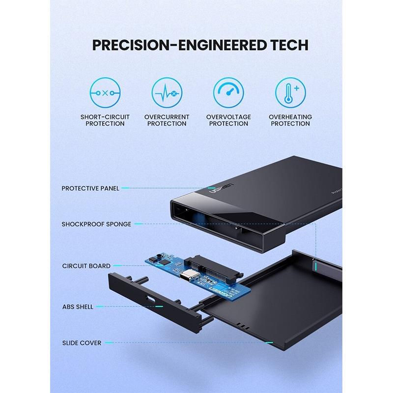 Carcasa hard disk extern Ugreen, USB 3.0, Compatibil cu SSD/HDD, 2,5", Negru (fara disc) foto 18