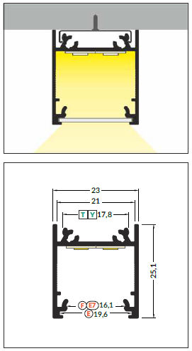 Linea20 Pentru Bandă Led, Profil Led Led, Profil Led, Profil Pentru Bandă Led, foto 3