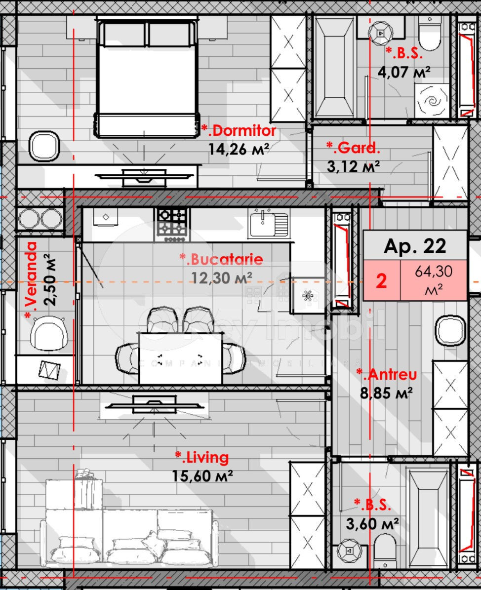 Apartament cu 2 camere, 68 m², Râșcani, Chișinău foto 1