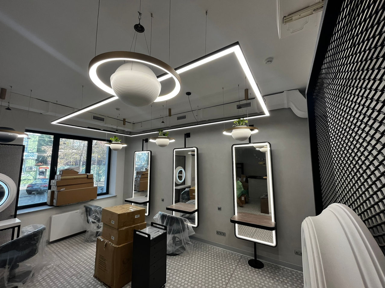 Corpuri de iluminat interior led liniare în Chișinău, panlight, lampa LED suspendata office foto 4