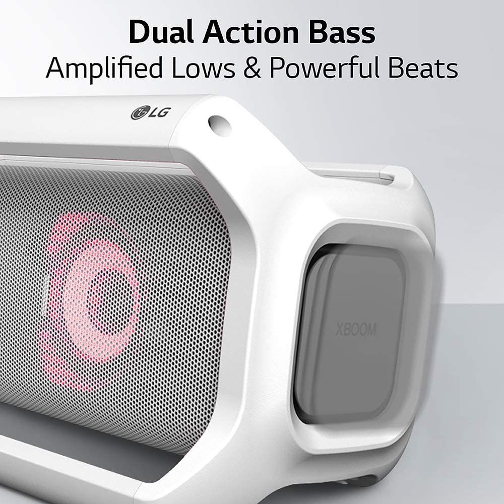 LG PK7W Xboom Go Water-Resistant Wireless Bluetooth Party Speaker with Up To 22 Hours Playback - Whi foto 7