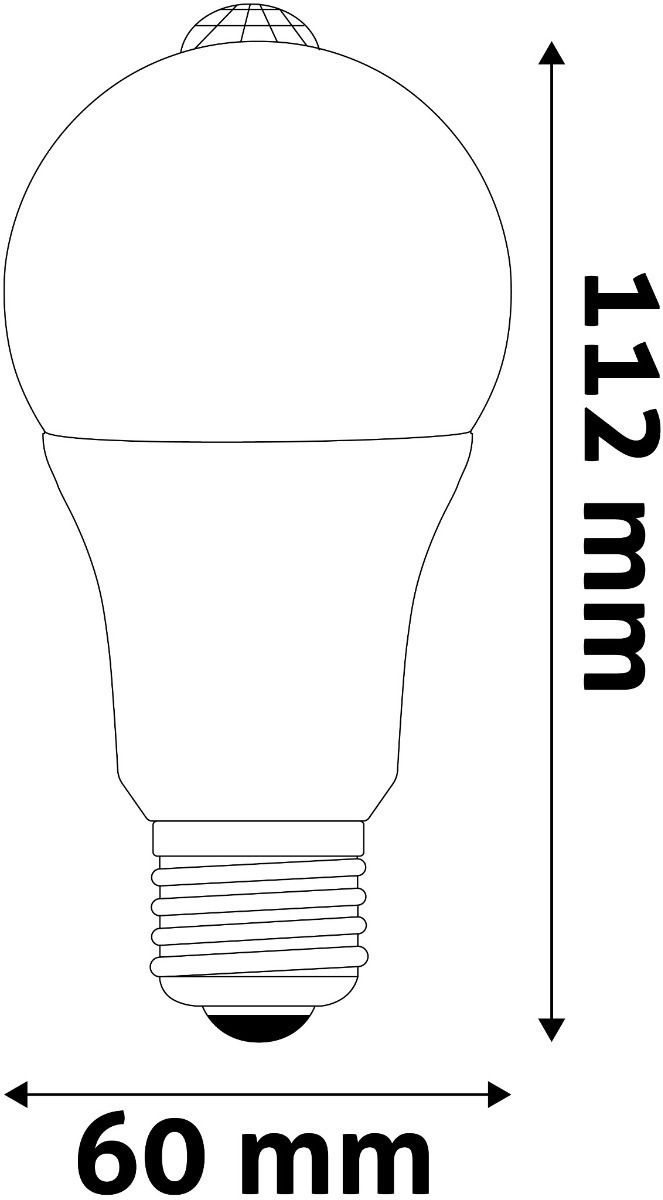 Lampa LED cu senzor de miscare Avide ASG27NW-8.8W-PIR pentru prize E27 si forme A60, culoare alb neu foto 1