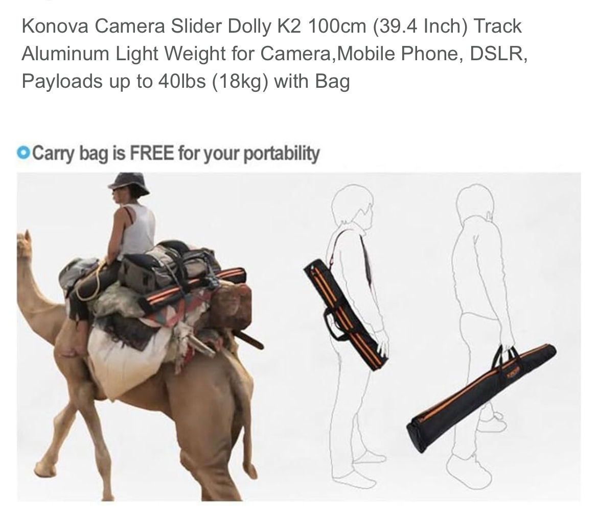 Konova K2 camera slider kit 100cm / Legs/ Bag - Excellent condition foto 4