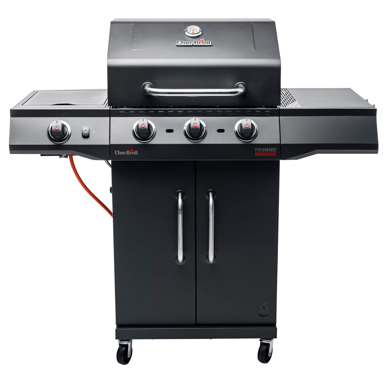 Gratar pe gaz din inox Char-Broil Performance Power Edition 3, grile din fonta, sear burner, plita foto 4