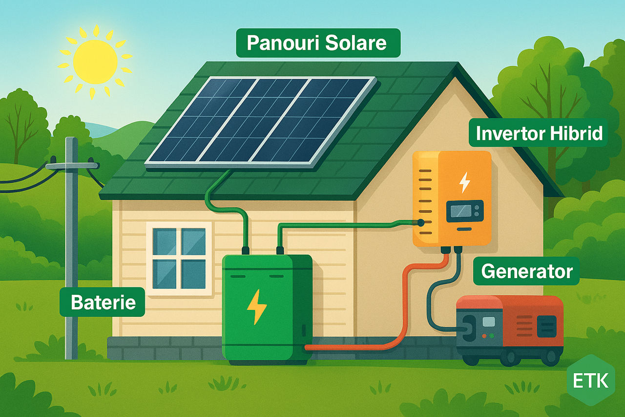 Sisteme fotovoltaice hibride — Solis + Dyness + Longi Solar foto 1
