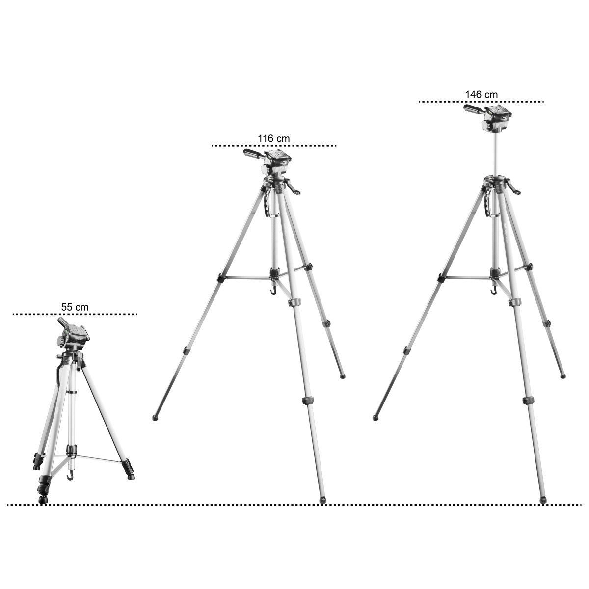 Treppiede Video Professionale Walimex Pro EI-717 – 133 Cm, Testa Fluida, Portata 6 Kg, Borsa Inclusa