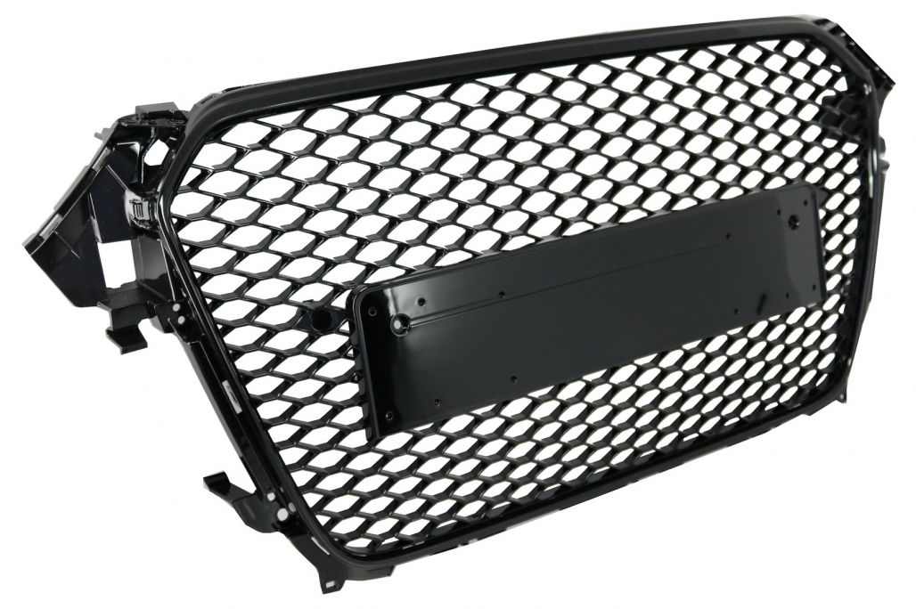 Grila Centrala compatibil cu AUDI A4 B8 Facelift (2012-2015) RS Design Negru Lucios foto 1