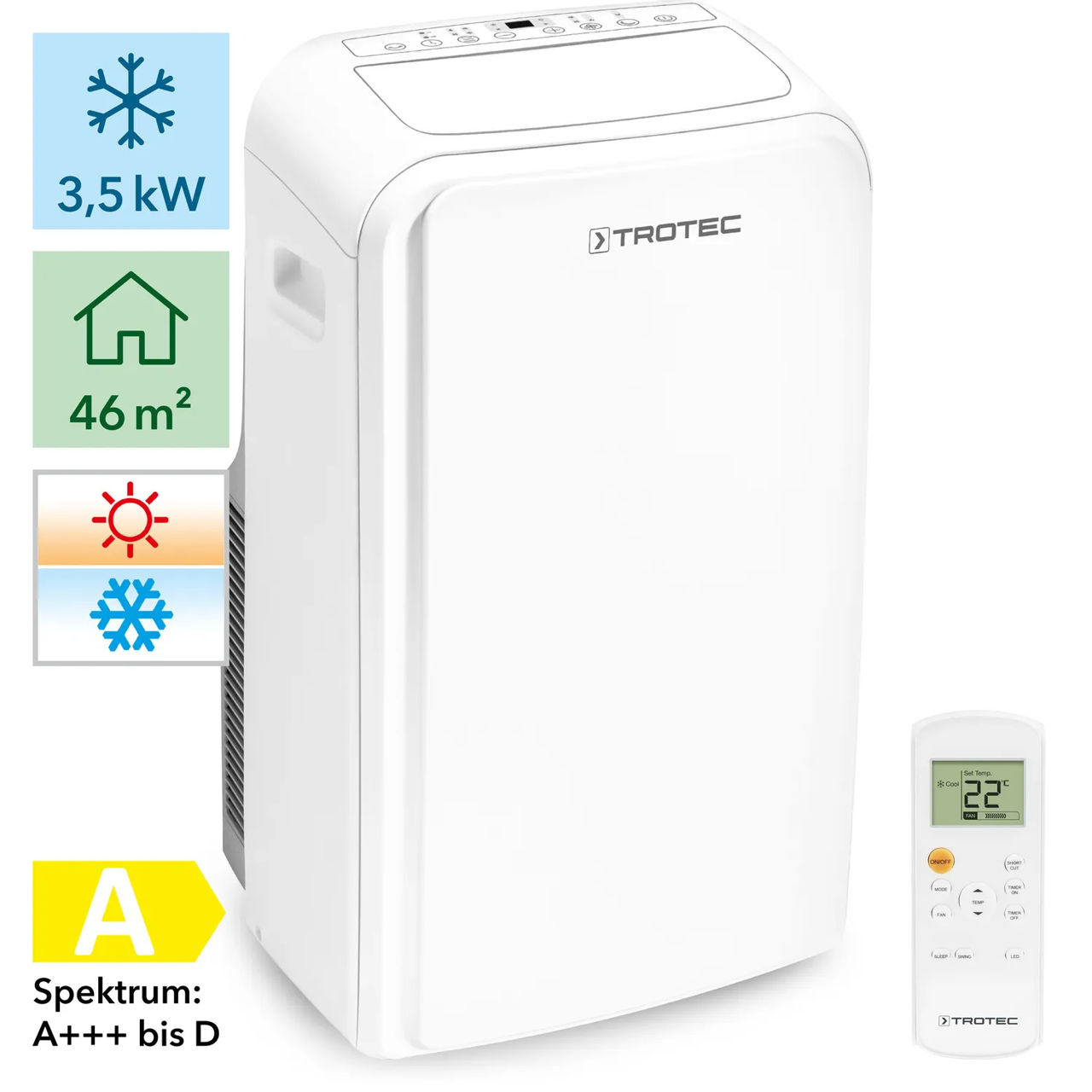 Кондиционер мобильный Trotec PAC3500SH 12000 BTU фото 0