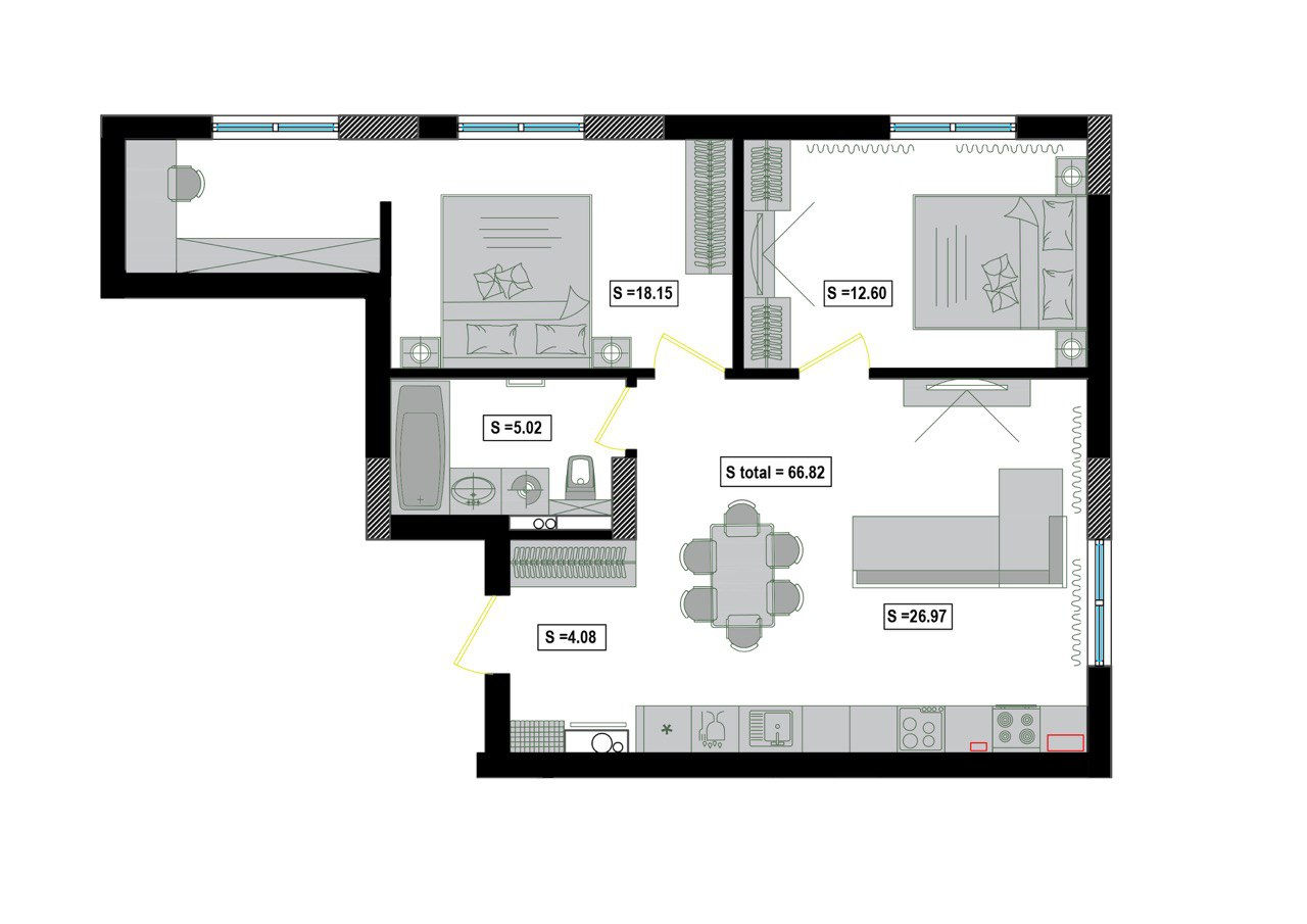 Apartament cu 2 camere,  Telecentru,  Chișinău,  Chișinău mun. foto 9