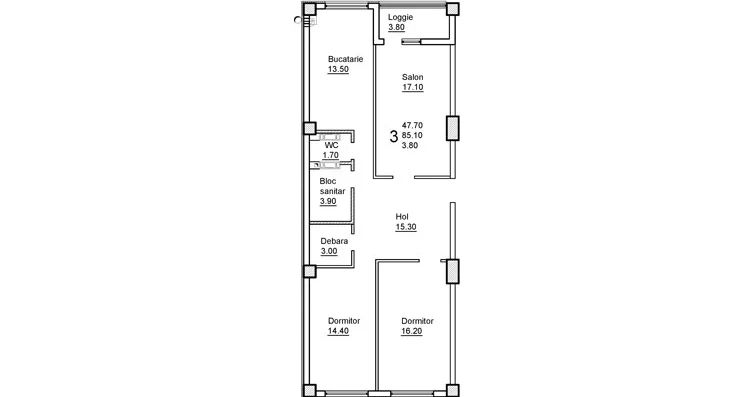 Apartament cu 3 camere, 92 m², Telecentru, Chișinău foto 13