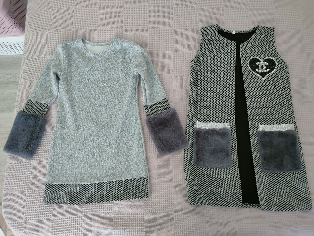 Теплое платье+желет(новое)