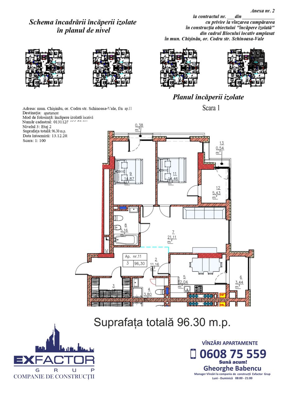 Apartament cu 2 camere, 65 m², Centru, Codru, Chișinău mun. foto 12