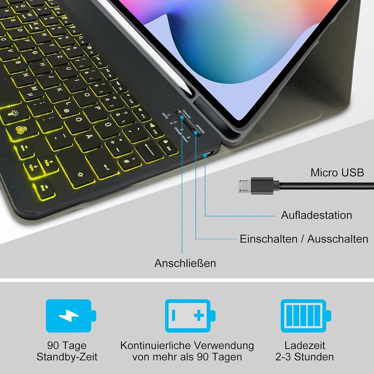 Чехол с клавиатурой для Tab S6 Lite 2022  Husă cu tastatură foto 3